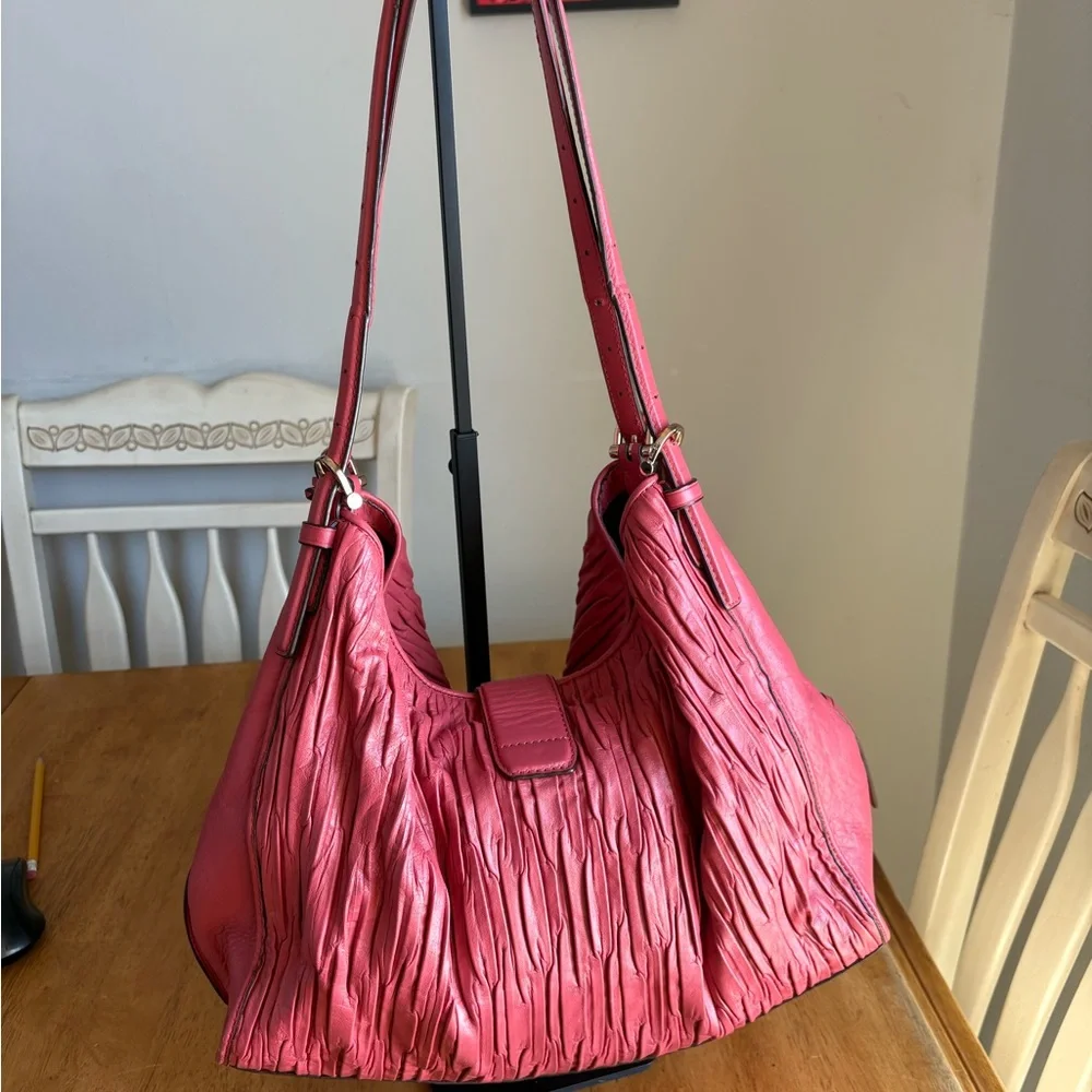 Coach Madison Carlyle 2014 pink gathered leather. Metal hangtag! - Picture 2 of 8